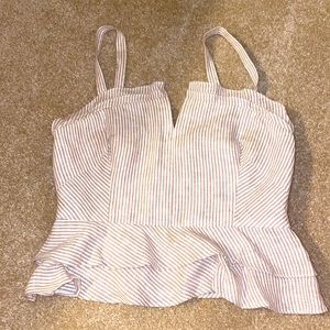 Linen stripped top from intermix